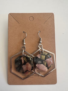 Marbled Silver Hexagons