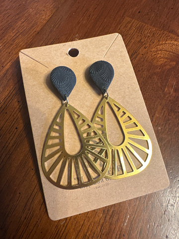 Textured black with bronze embellishment