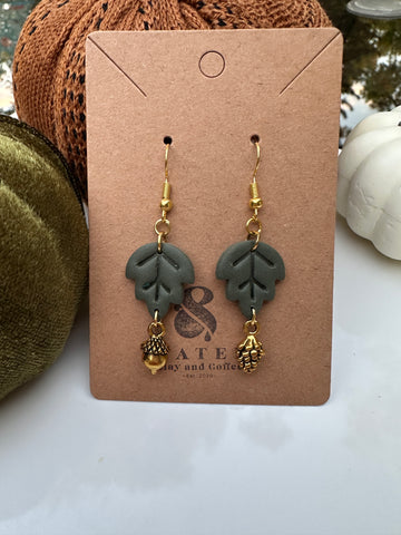 Deep green fall leaves