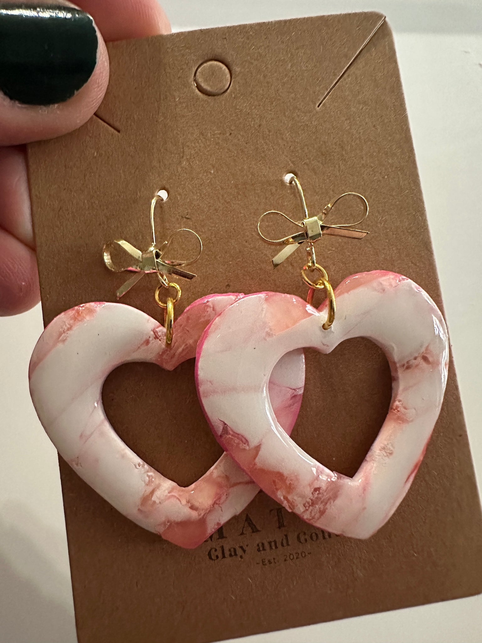 Large Light pink and White Hearts